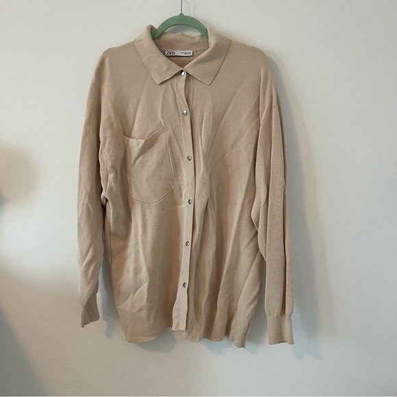 Zara Tan Knit Shacket - Picture 9 of 9